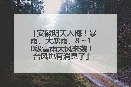 安徽明天入梅！暴雨、大暴雨、8～10级雷雨大风来袭！台风也有消息了