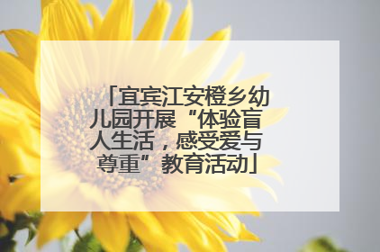 宜宾江安橙乡幼儿园开展“体验盲人生活，感受爱与尊重”教育活动
