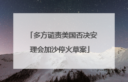 多方谴责美国否决安理会加沙停火草案