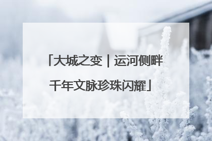 大城之变｜运河侧畔 千年文脉珍珠闪耀