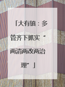 大有镇：多管齐下抓实“两清两改两治理”
