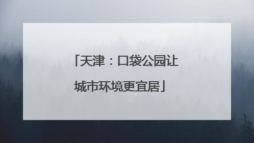 天津：口袋公园让城市环境更宜居