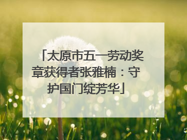 太原市五一劳动奖章获得者张雅楠：守护国门绽芳华