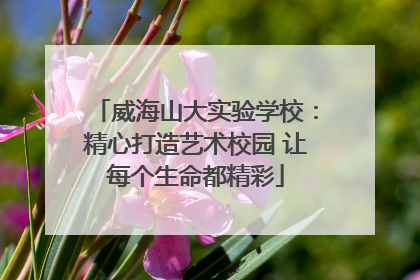 威海山大实验学校：精心打造艺术校园 让每个生命都精彩