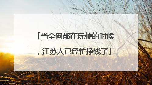 当全网都在玩梗的时候，江苏人已经忙挣钱了