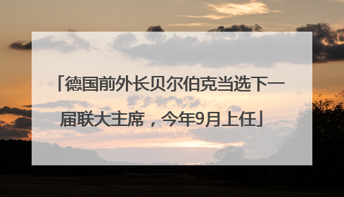 德国前外长贝尔伯克当选下一届联大主席，今年9月上任