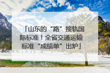 山东的“路”接轨国际标准！全省交通运输标准“成绩单”出炉
