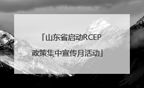 山东省启动RCEP政策集中宣传月活动