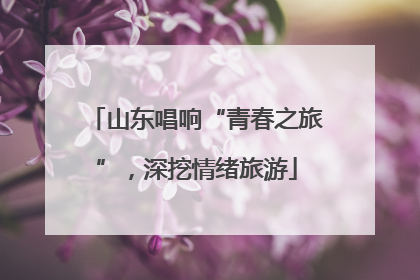 山东唱响“青春之旅”，深挖情绪旅游