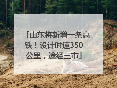 山东将新增一条高铁！设计时速350公里，途经三市