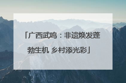 广西武鸣：非遗焕发蓬勃生机 乡村添光彩