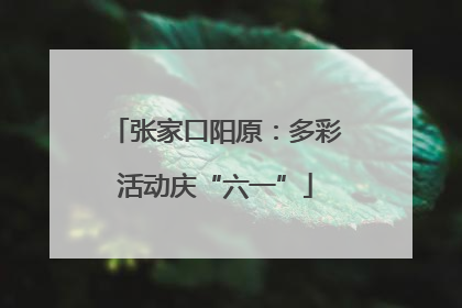 张家口阳原：多彩活动庆“六一”
