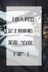 意大利男足主帅斯帕莱蒂“自宣下课”