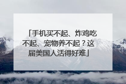 手机买不起、炸鸡吃不起、宠物养不起？这届美国人活得好难