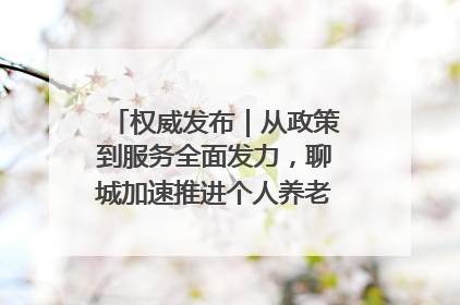 权威发布｜从政策到服务全面发力，聊城加速推进个人养老金制度落地