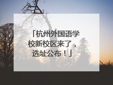 杭州外国语学校新校区来了，选址公布！