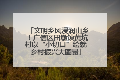 文明乡风浸润山乡！广信区田墩镇黄坑村以“小切口”绘就乡村振兴大图景