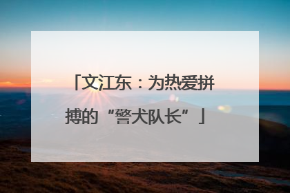 文江东：为热爱拼搏的“警犬队长”
