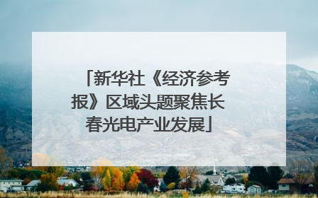 新华社《经济参考报》区域头题聚焦长春光电产业发展