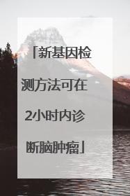 新基因检测方法可在2小时内诊断脑肿瘤