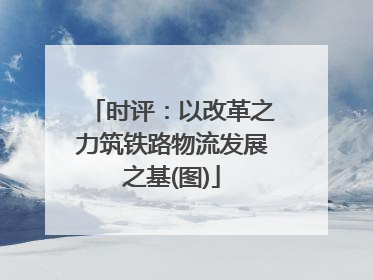时评：以改革之力筑铁路物流发展之基(图)