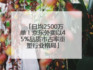 日均2500万单！京东外卖以45%品质市占率重塑行业格局