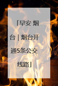 早安 烟台｜烟台开通5条公交线路