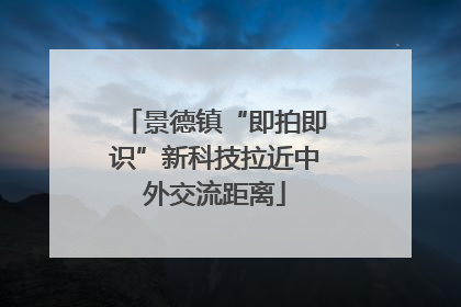 景德镇“即拍即识”新科技拉近中外交流距离