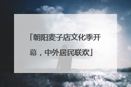 朝阳麦子店文化季开幕，中外居民联欢