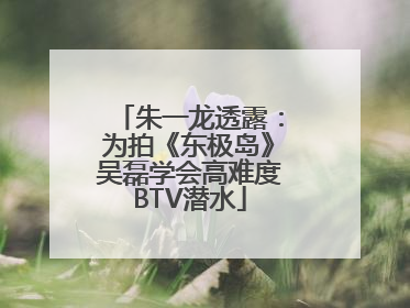 朱一龙透露：为拍《东极岛》吴磊学会高难度BTV潜水