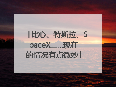 比心、特斯拉、SpaceX……现在的情况有点微妙