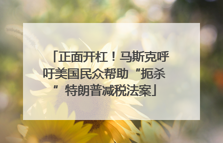 正面开杠！马斯克呼吁美国民众帮助“扼杀”特朗普减税法案