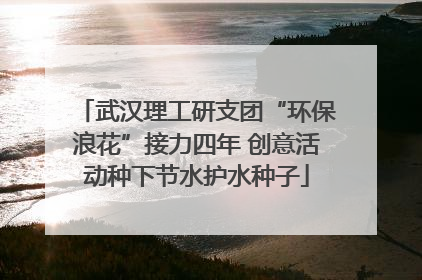 武汉理工研支团“环保浪花”接力四年 创意活动种下节水护水种子