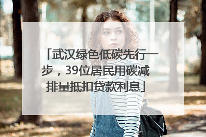 武汉绿色低碳先行一步，39位居民用碳减排量抵扣贷款利息