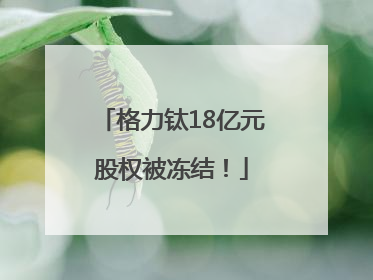 格力钛18亿元股权被冻结！