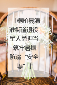 桐柏县清淮街道退役军人勇担当 筑牢暑期防溺“安全堤”