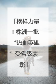 榜样力量！株洲一批“热血英雄”受省级表彰