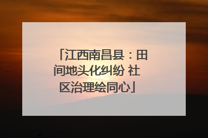 江西南昌县：田间地头化纠纷 社区治理绘同心