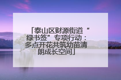泰山区财源街道“绿书签”专项行动：多点开花共筑幼苗清朗成长空间