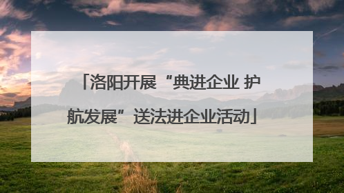 洛阳开展“典进企业 护航发展”送法进企业活动