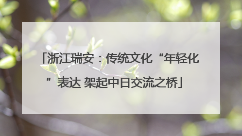 浙江瑞安：传统文化“年轻化”表达 架起中日交流之桥