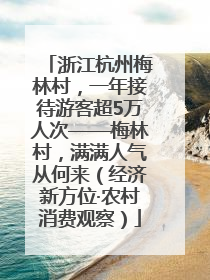 浙江杭州梅林村，一年接待游客超5万人次——梅林村，满满人气从何来（经济新方位·农村消费观察）