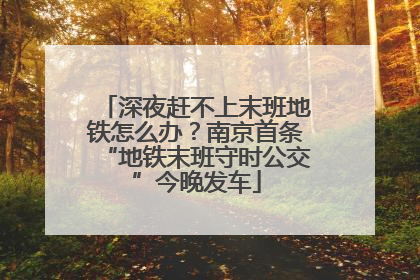 深夜赶不上末班地铁怎么办？南京首条“地铁末班守时公交”今晚发车