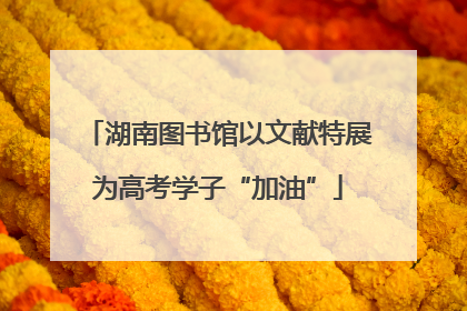 湖南图书馆以文献特展为高考学子“加油”