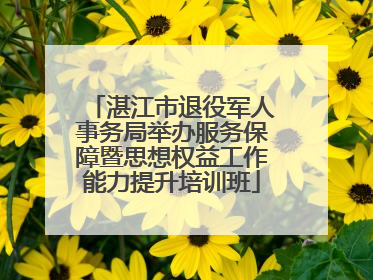湛江市退役军人事务局举办服务保障暨思想权益工作能力提升培训班