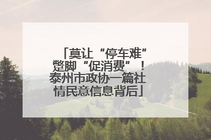 莫让“停车难”蹩脚“促消费”！泰州市政协一篇社情民意信息背后