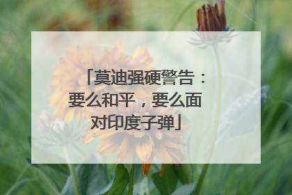 莫迪强硬警告：要么和平，要么面对印度子弹