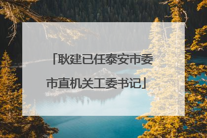 耿建已任泰安市委市直机关工委书记