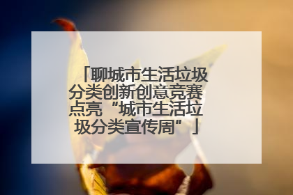 聊城市生活垃圾分类创新创意竞赛点亮“城市生活垃圾分类宣传周”