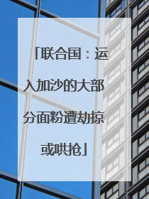 联合国：运入加沙的大部分面粉遭劫掠或哄抢